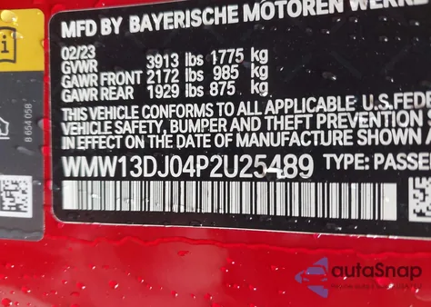 2023 Mini Se Hardtop Cooper from USA, damaged, VIN WMW13DJ04P2U25489